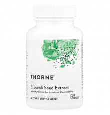 Брокколі, Broccoli Seed Extract, Thorne, екстракт насіння, 60 вегетаріанських капсул