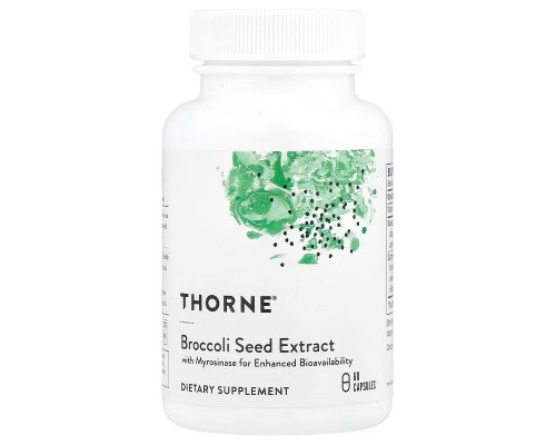 Брокколі, Broccoli Seed Extract, Thorne, екстракт насіння, 60 вегетаріанських капсул