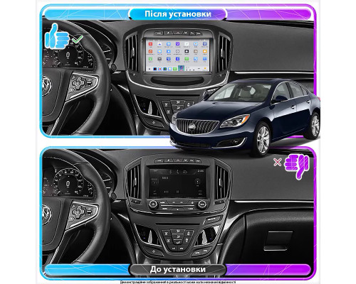 Штатная магнитола Lesko для Buick Regal V Рестайлинг 2013-2017 экран 9" 4/64 QLED CarPlay 4G Wi-Fi GPS 360 Prime