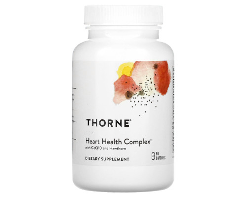 Підтримка здоров'я серця з CoQ10 та глодом, Heart Health Complex, Thorne, комплекс, 90 капсул