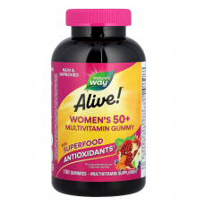 Мультивітаміни для жінок віком від 50 років, Women's 50+ Gummy, Nature's Way, Alive!, суміш ягід, 150 жувальних таблеток