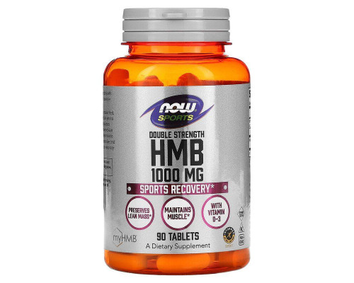 Гідроксиметилбутират ГМБ, HMB, Now Foods, подвійна сила, 1000 мг, 90 таблеток