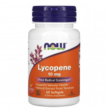 Лікопін (Lycopene), Now Foods, 10 мг, 60 гелевих капсул