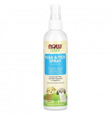 Спрей від бліх та кліщів для собак, Flea and tick spray, NOW Foods, 237 мл