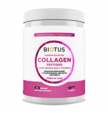 Колаген морський + гіалуронова кислота + вітамін С, Marine Sourced Collagen Peptidеs + Hyaluronic Acid + Vitamin C, Biotus, 5000 мг, 400 г