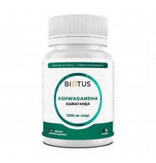 Ашваганда, Ashwagandha, Biotus, 1350 мг, 60 капсул