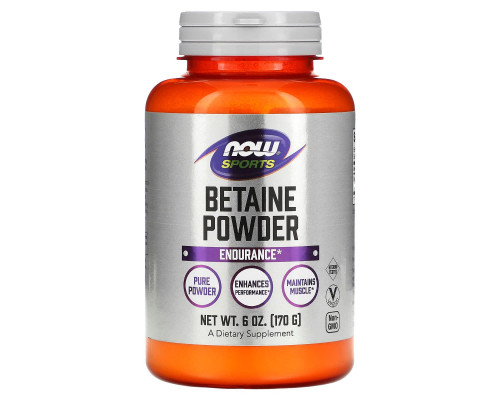 Бетаїн, Betaine, Now Foods, Sports, порошок, 170 г