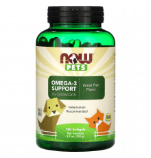 Омега-3 для кішок і собак, Omega-3 for Dogs / Cat, Now Foods, відмінна риба, 180 капсул, 252 г