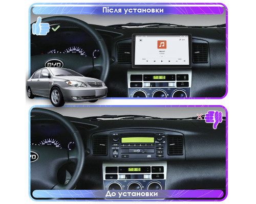 Штатная магнитола Lesko для BYD F3 I 2005-2013 экран 9" 4/64 QLED CarPlay 4G Wi-Fi GPS 360 Prime