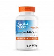 Вітамін В3 (ніацин), Niacin, Doctor's Best, 500 мг, 120 таблеток поступового вивільнення