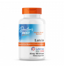 Лютеїн, Lutein, Doctor's Best, лютемакс, 20 мг, 180 гелевих капсул
