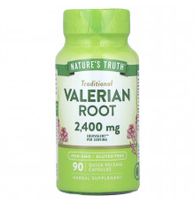 Валеріана, Valerian Root, Nature's Truth, корінь, 2400 мг, 90 капсул швидкого вивільнення (1200 мг на капсулу)