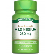 Магній, Magnesium, Nature's Truth, підвищена сила дії, 250 мг, 100 каплет