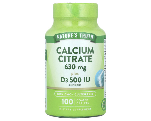 Кальцій цитрат плюс D3, Calcium Citrate Plus D3, Nature's Truth, 100 каплет