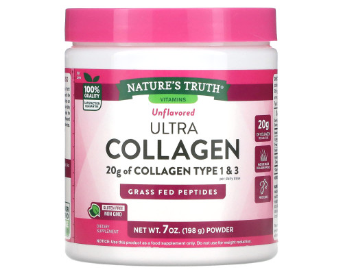 Колаген, Ultra Collagen, Nature's Truth, порошок, без ароматизаторів, 198 г