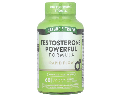 Підвищення рівня тестостерону, Testosterone Powerful Formula, Nature's Truth, потужна формула, 60 гелевих капсул