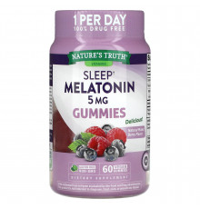 Мелатонін для сну, Sleep Melatonin, Nature's Truth, смак ягідної суміші, 5 мг, 60 веганських жувальних цукерок