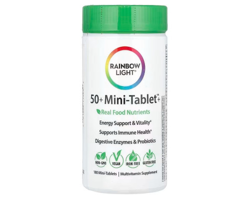 Мультивітаміни для дорослих віком від 50 років, 50+ Mini-Tablet™+, Rainbow Light, 180 міні таблеток