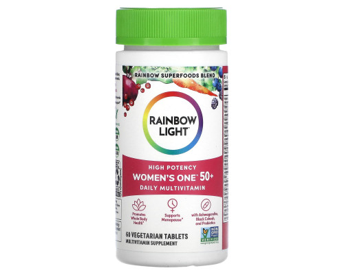Мультивітаміни для жінок 50+, Women's One 50+, Rainbow Light, щоденні, 60 вегетаріанських таблеток