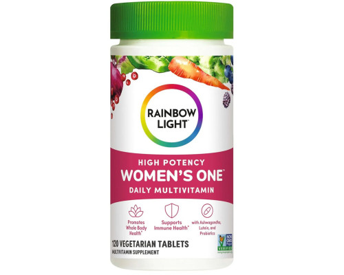 Мультивітаміни для жінок, Women's One High Potency Daily Multivitamin, Rainbow Light, висока ефективність, 120 вегетаріанських таблеток