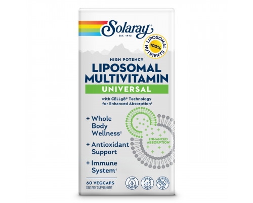 Мультивітаміни ліпосомальні універсальні, Liposomal Multivitamin, Universal, Solaray, 60 вегетаріанських капсул