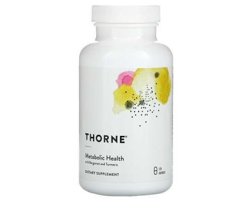 Підтримка метаболізму, Metabolic Health, Thorne, з бергамотом та куркумою, 120 капсул