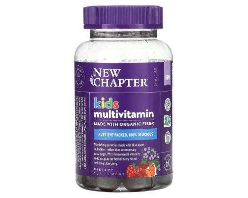 Мультивітаміни для дітей, Kid's Multivitamin, New Chapter, смак ягідно-цитрусовий, 60 жувальних цукерок