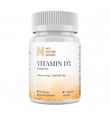Вітамін D3, Vitamin D3, My Nutri Week, 125 мкг (5000 МО), 120 капсул