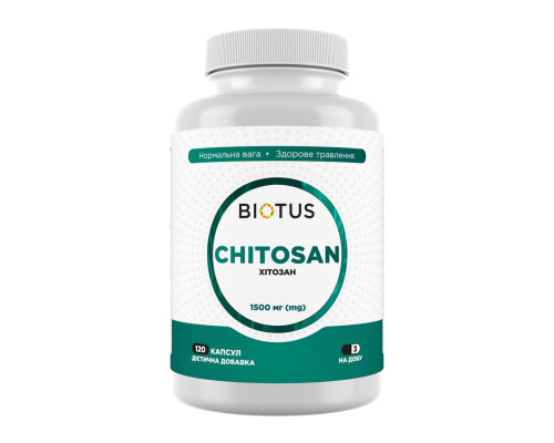 Хітозан, Chitosan, Biotus, 1500 мг, 120 капсул (500 мг у капсулі)