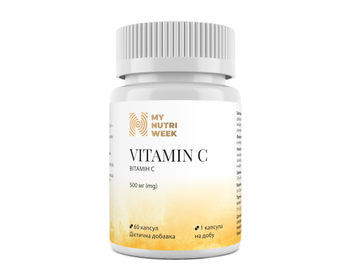 Вітамін С, Vitamin C, My Nutri Week, 500 мг, 60 капсул
