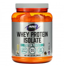 Ізолят сироваткового протеїну, Whey Protein Isolate, Now Foods, Sports, вершково-ванільний, 816 г