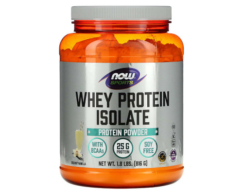 Ізолят сироваткового протеїну, Whey Protein Isolate, Now Foods, Sports, вершково-ванільний, 816 г