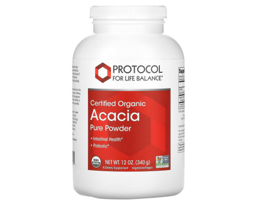 Акація, Acacia Pure Powder, Protocol for Life Balance, чистий порошок, сертифікований органічний, 340 г