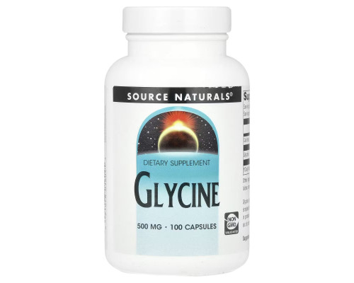 Гліцин, Glycine, Source Naturals, 1000 мг, 100 капсул (500 мг у капсулі)