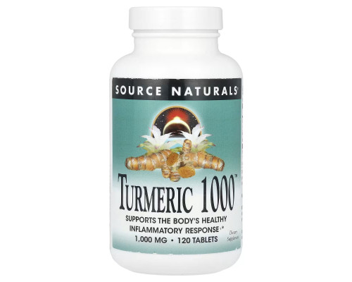 Куркума, Turmeric 1000, Source Naturals, 1000 мг, 120 таблеток
