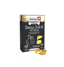 Омега-3-6-9, Omega-3-6-9 OPTIMUM blister, Swiss Energy, риб'ячий жир, олія насіння льону, олія примули, 30 гелевих капсул