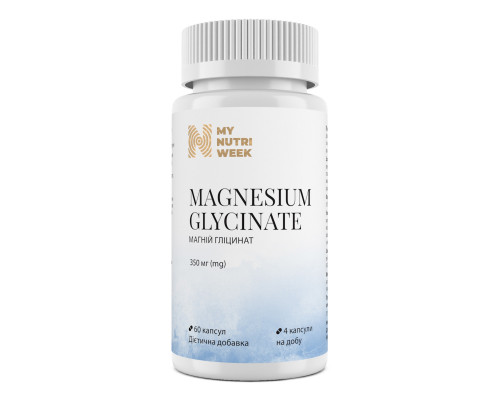 Магній гліцинат, Magnesium Glycinate, My Nutri Week, 60 капсул