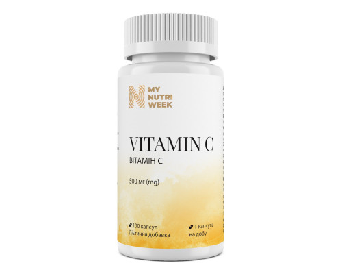 Вітамін С, Vitamin C, My Nutri Week, 500 мг, 100 капсул