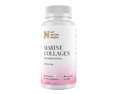 Морський колаген, Marine Collagen, My Nutri Week, 2000 мг, 120 капсул