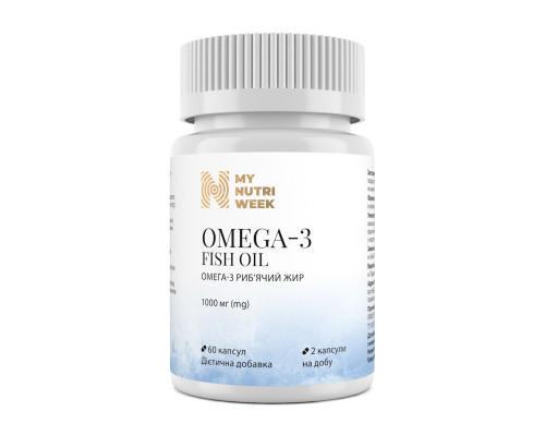 Омега-3 риб'ячий жир, Omega-3 Fish Oil, My Nutri Week, 1000 мг, 60 капсул