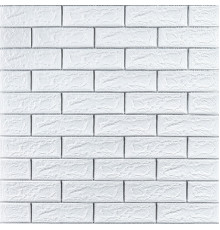 Самоклеющаяся 3D панель 700х770х5мм Белый кирпич полоска серебро (100-5) SW-00000753