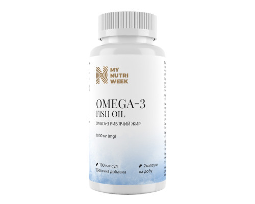 Омега-3 риб'ячий жир, Omega-3 Fish Oil, My Nutri Week, 1000 мг, 180 капсул