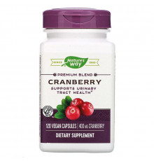 Журавлина, Cranberry, Premium Blend, Nature's Way, 400 мг, 120 веганських капсул