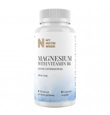 Магній з вітаміном В6, Magnesium with Vitamin B6, My Nutri Week, сильний екстра, 399 мг, 150 капсул