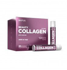 Б'юті колаген, Beauty Collagen, Biotus, 5000 мг, смак вишні, 30 флаконів (кожен по 25 мл)