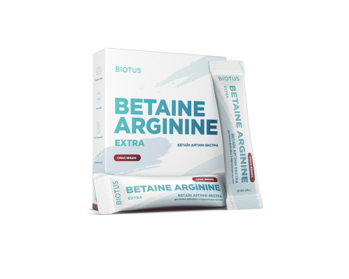 Бетаїн Аргінін Екстра, Betaine Arginine Extra, Biotus, смак вишні, 10 саше (по 10 мл кожен)