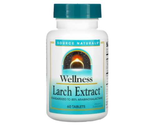 Модрина, Larch, Source Naturals, Wellness, екстракт, 60 таб.