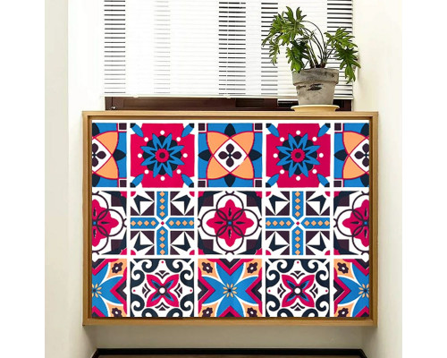 Самоклеющаяся пленка на бумажной основе 0,45х10м х 0,07мм Винтажная бордовая мозаика SW-00000789