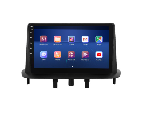 Штатная магнитола Lesko для Renault Megane III Рестайлинг 2 2014-2016 экран 9" 4/32Gb 4G Wi-Fi GPS Top