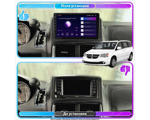 Штатная магнитола Lesko для Dodge Caravan V 2007-2020 экран 9" 4/32Gb 4G Wi-Fi GPS Top